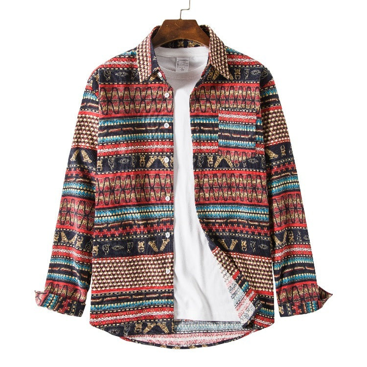 Fashion Ethnic Style Loose Plus Size Casual Shirt