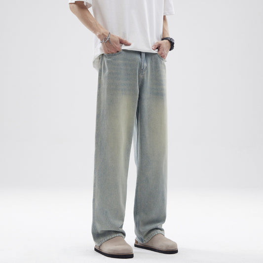 Retro Men's Straight Loose Wide-leg Pants