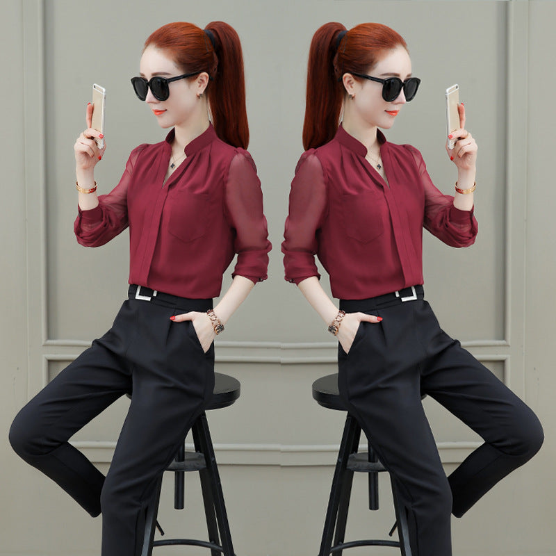 Women's Fashion High Waist Elastic Suit Harem Pants