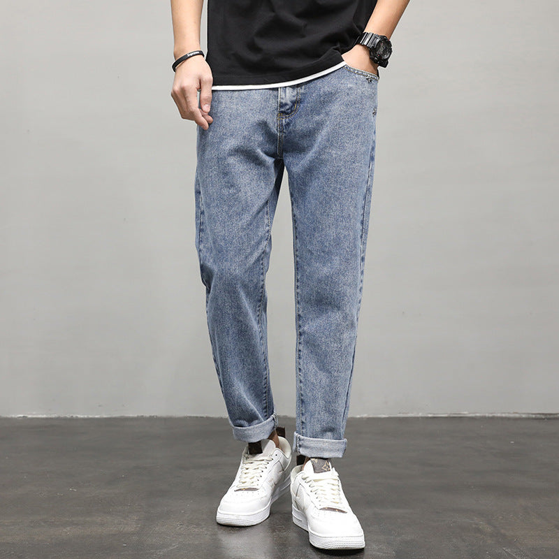 Men's Straight Trend Casual Youth Summer Cropped Pants