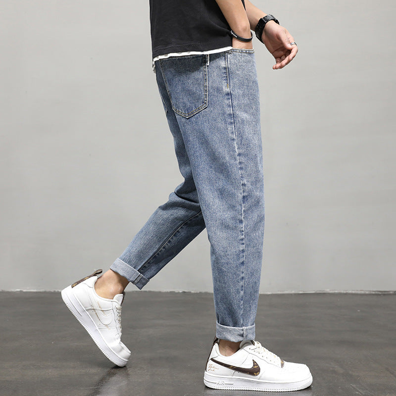 Men's Straight Trend Casual Youth Summer Cropped Pants