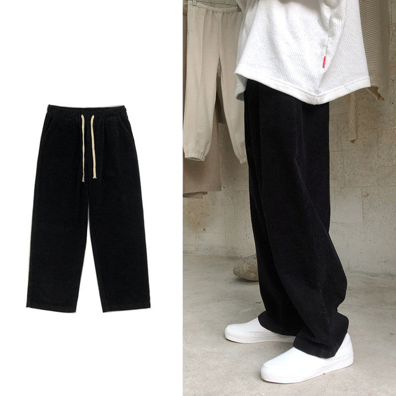 Trendy Loose Corduroy Straight-leg Trousers