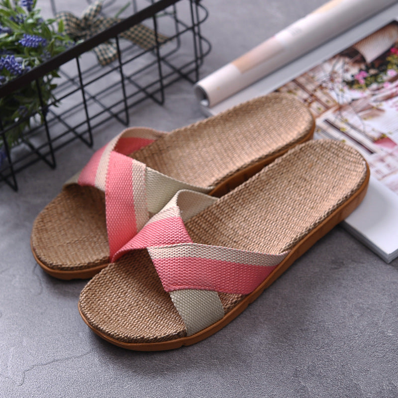 Non-slip home slippers and linen slippers