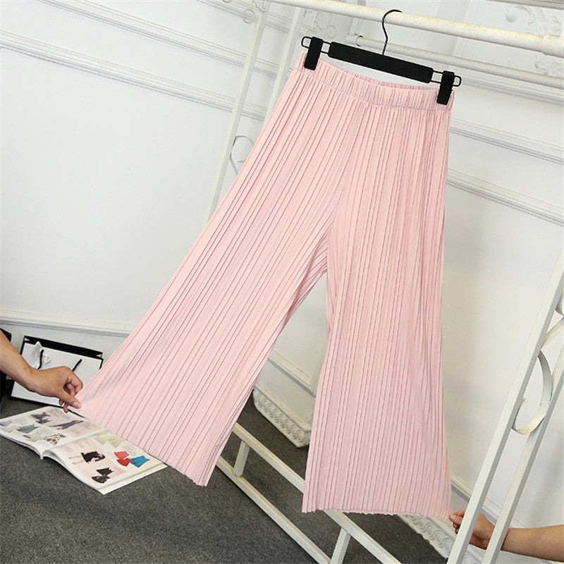 Pleated Loose And Thin Wide-leg Pants Women's Ninth Pants