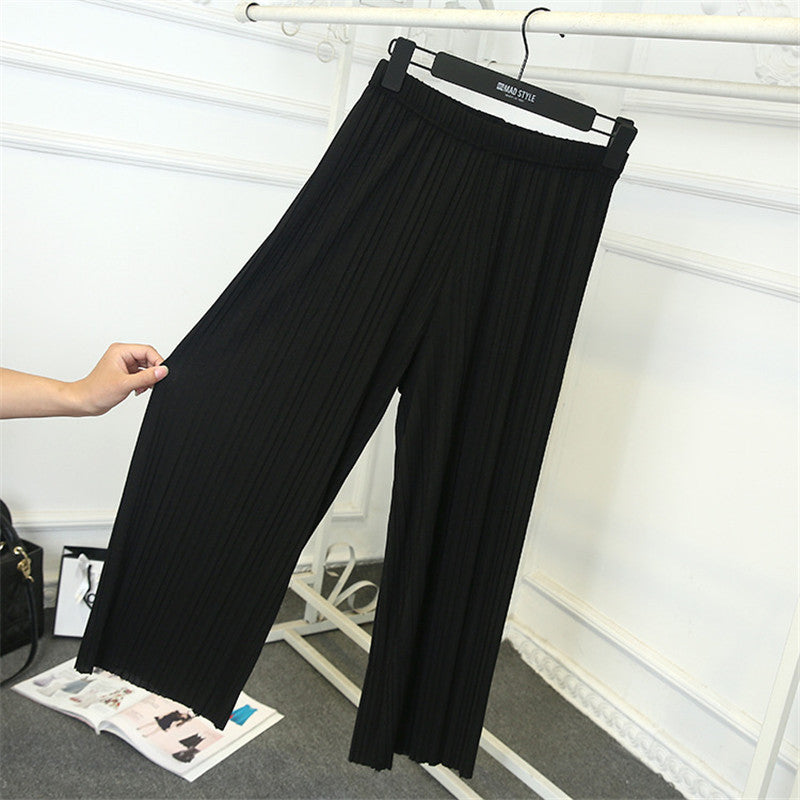 Pleated Loose And Thin Wide-leg Pants Women's Ninth Pants