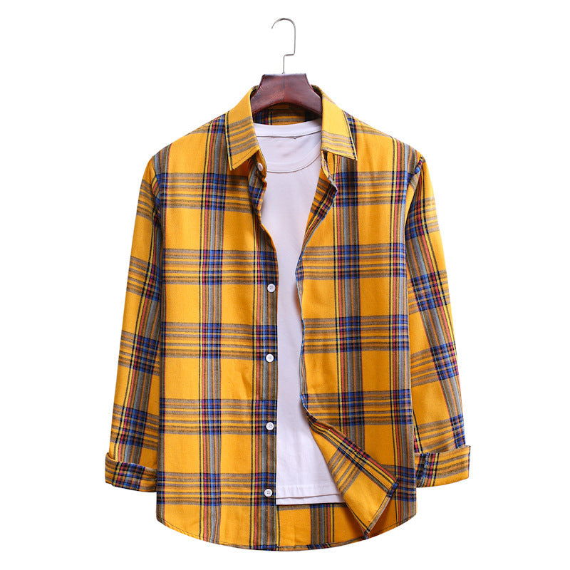 Ouma Fashion Plaid Long Sleeve Shirt