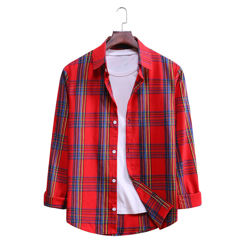 Ouma Fashion Plaid Long Sleeve Shirt