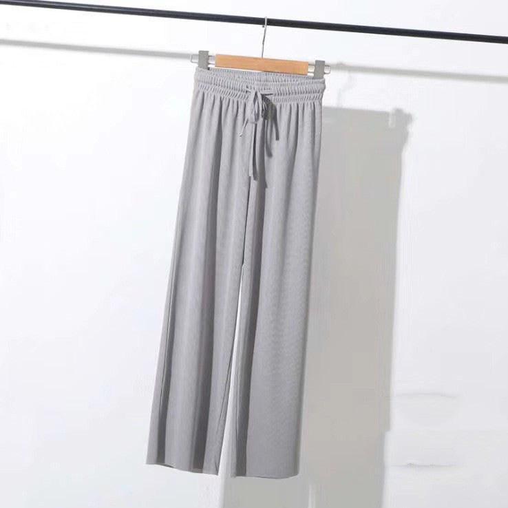 Ice Silk Pendant Wide-Leg Pants Straight-Leg Pants