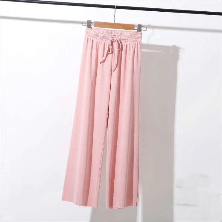 Ice Silk Pendant Wide-Leg Pants Straight-Leg Pants