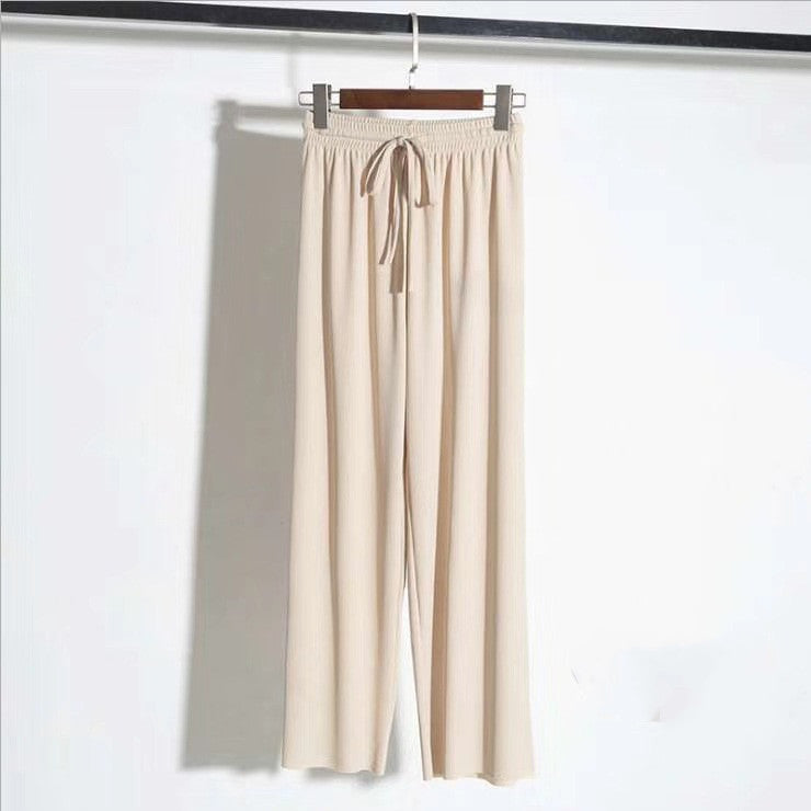 Ice Silk Pendant Wide-Leg Pants Straight-Leg Pants