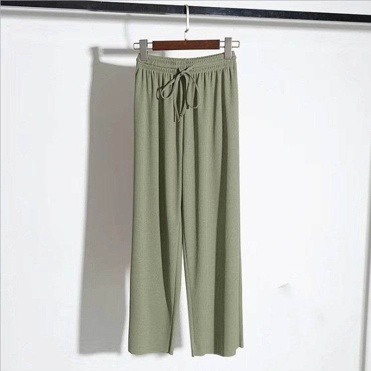 Ice Silk Pendant Wide-Leg Pants Straight-Leg Pants