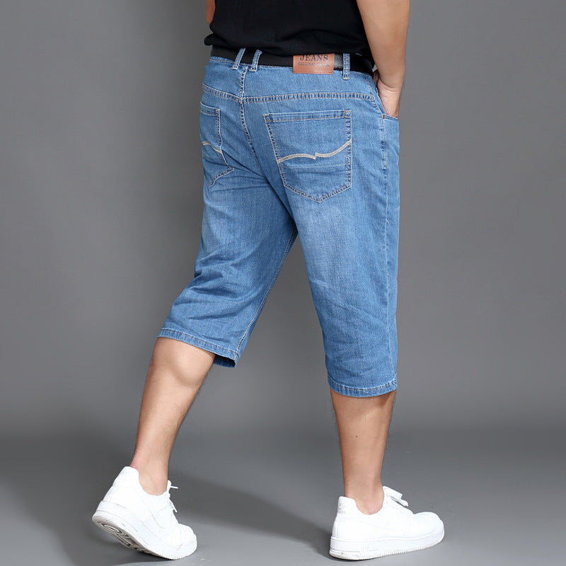 Men's Loose High Stretch Denim Shorts