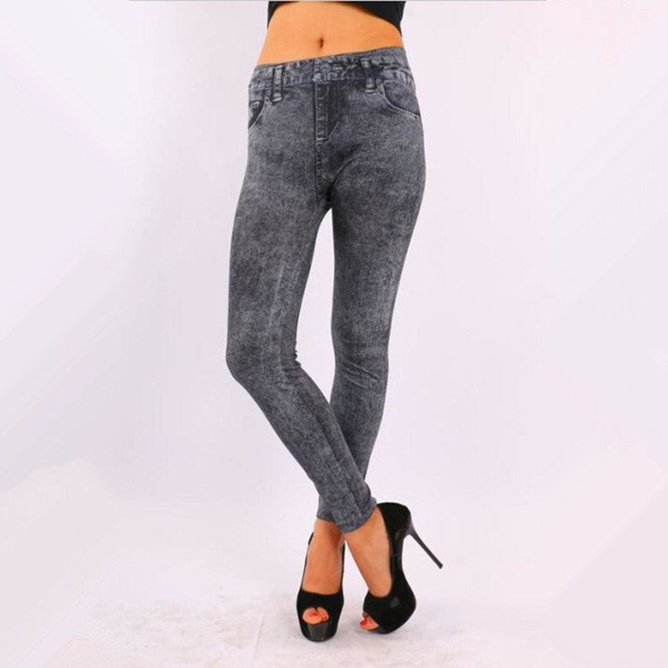 Women's Fashion Stretch Snowflake Bottoming Jeans