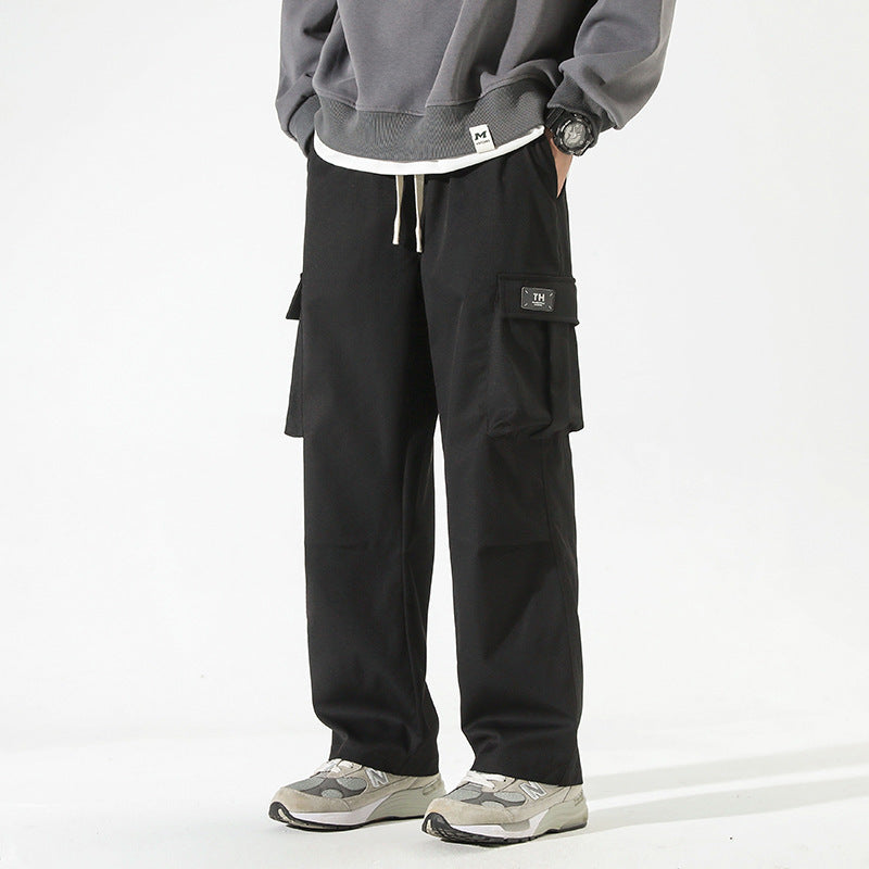 Straight Multi-pocket Casual Pants For Boys