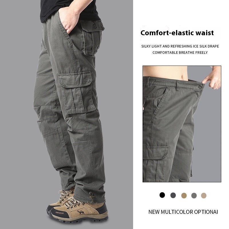 Cotton Multi-pocket Cargo Pants Men's Loose Wear-resistant Loose Outdoor Leisure