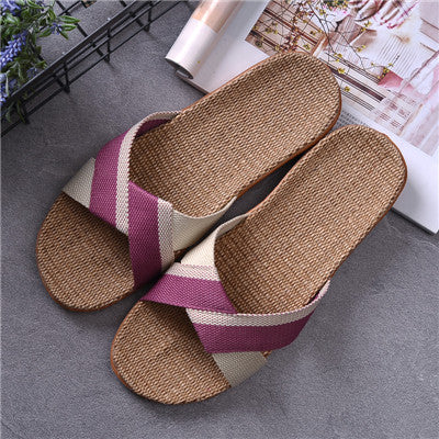 Non-slip home slippers and linen slippers