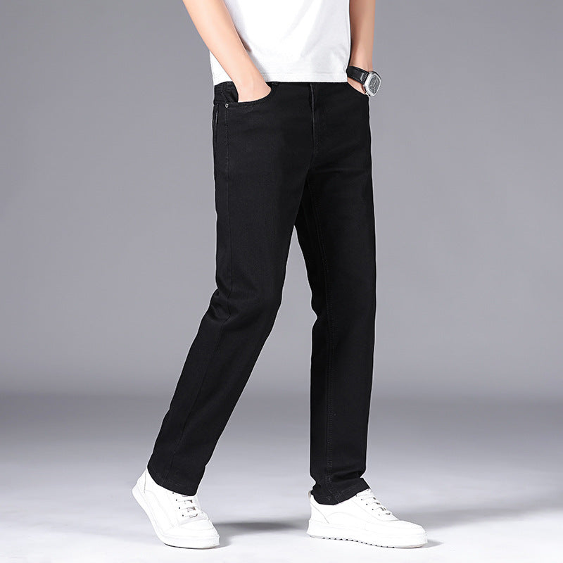 Long Pants Men's Korean Black Casual Plus Size Dad Jeans