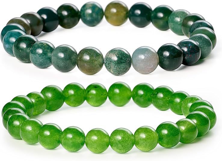 European And American 8mm Natural Agate Bead Bracelet Cinnabar Jade Macaron Bracelet