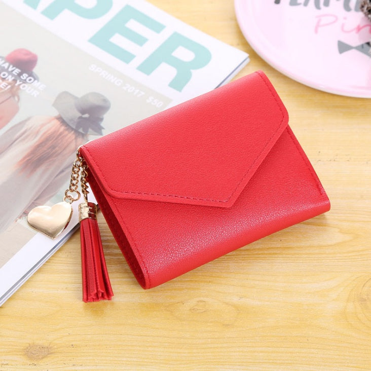 Tassel pendant love wallet