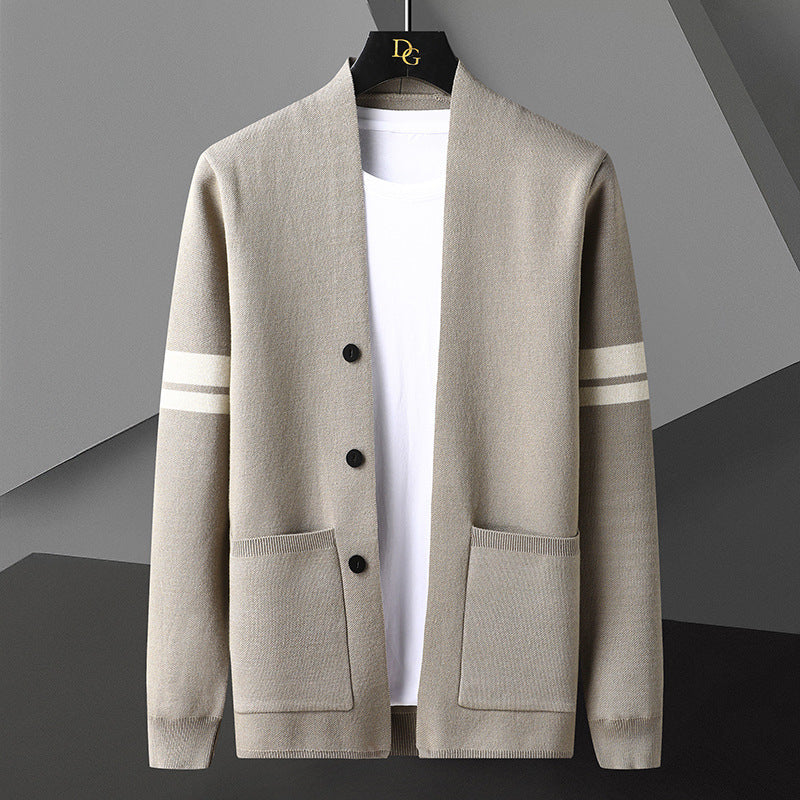 New Men's Outerwear Coat Cardigan Casual Knitted