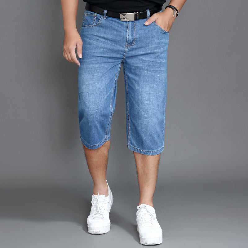 Men's Loose High Stretch Denim Shorts