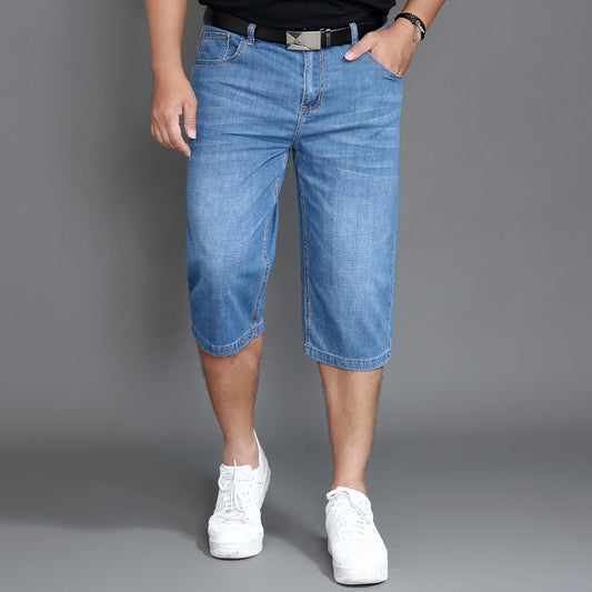 Men's Loose High Stretch Denim Shorts