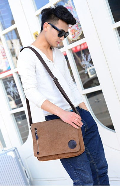 Retro Canvas Single Shoulder Men's Bag Business Carrying 14 Inch