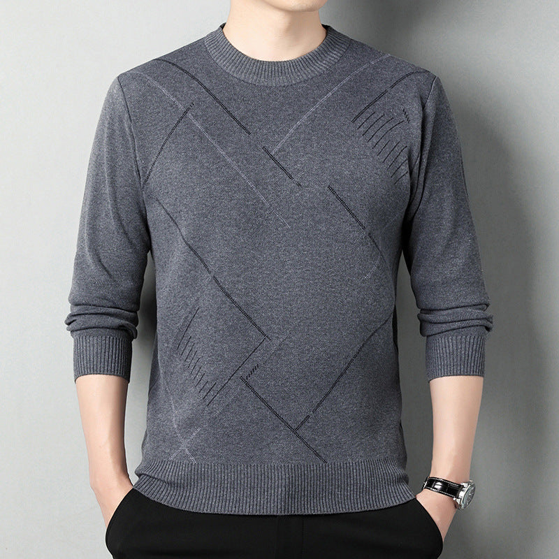 Men's Loose Multicolor Round Neck Warm Sweater