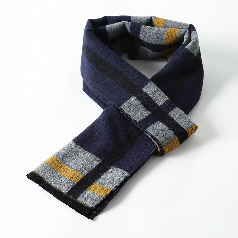 Simple Plaid Warm Keeping Artificial Cashmere Scarf