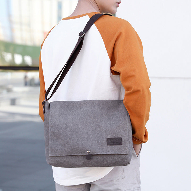 Men's Retro Canvas Bag Casual Briefcase Backpack Tide