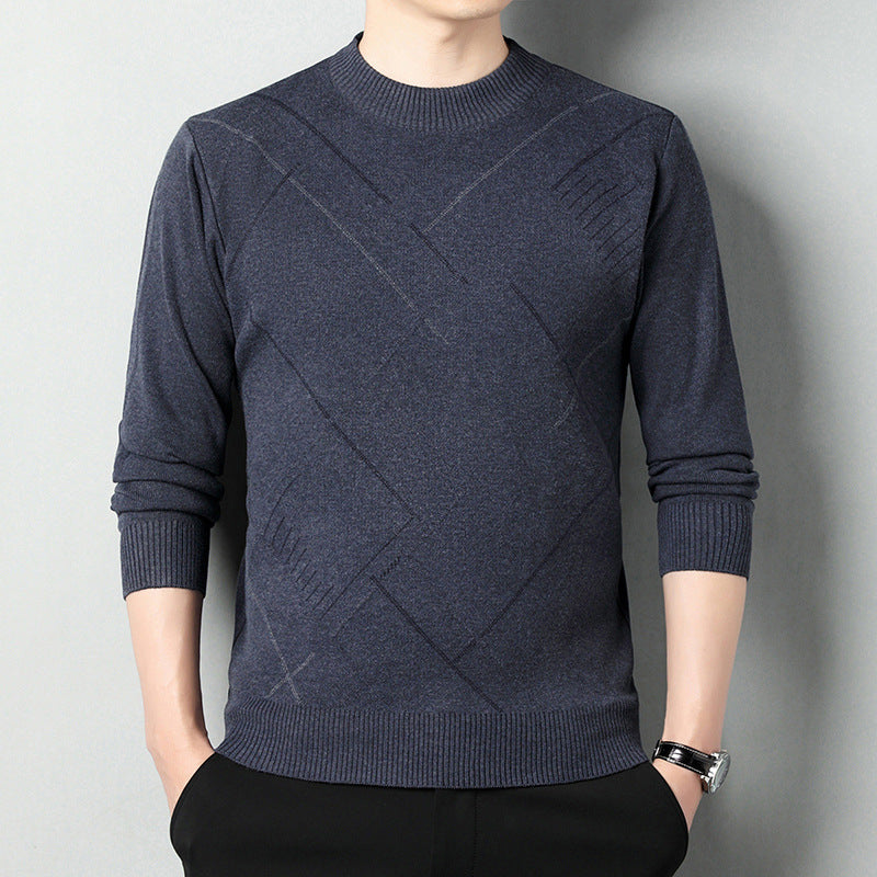 Men's Loose Multicolor Round Neck Warm Sweater