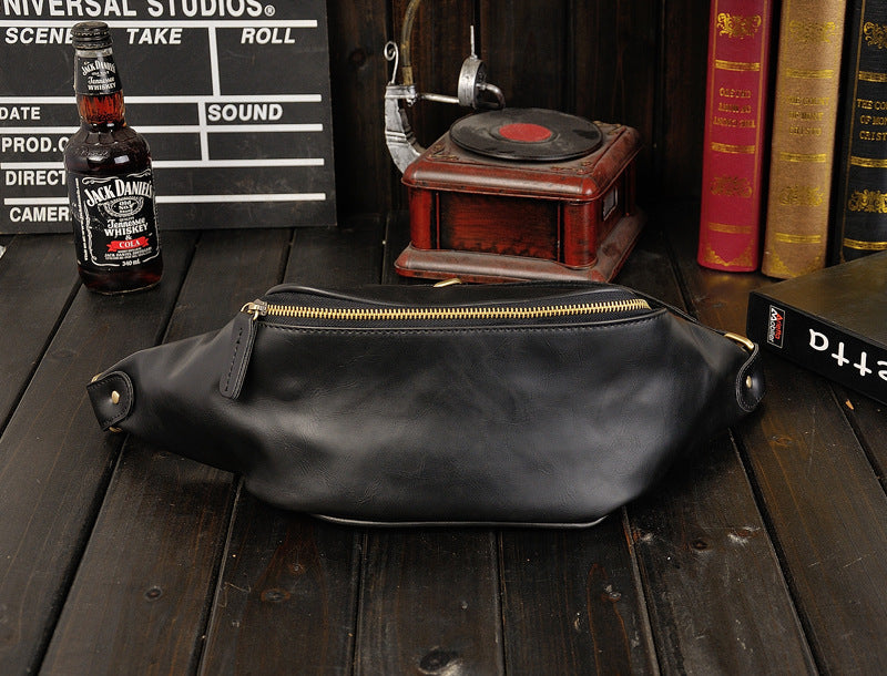 New Men's Pu Fashion One-shoulder Retro Casual Chest Bag