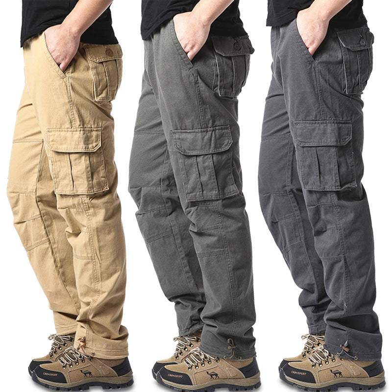 Cotton Multi-pocket Cargo Pants Men's Loose Wear-resistant Loose Outdoor Leisure