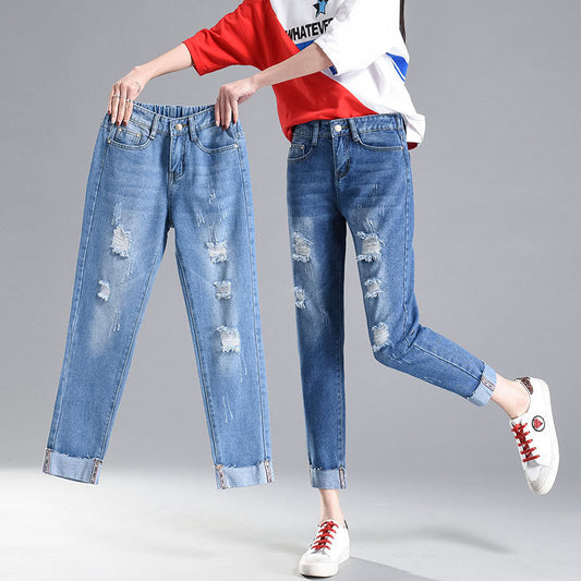 Women's Ripped Jeans Loose Spring And Summer New Style