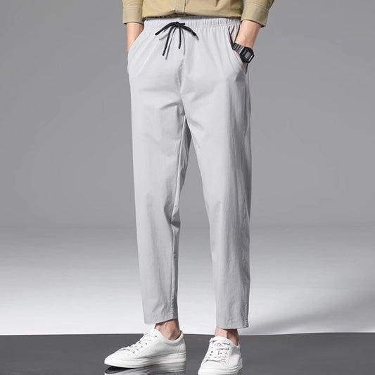 Thin Ice Silk Nine Part Casual Pants For Men's Loose Sweatpants