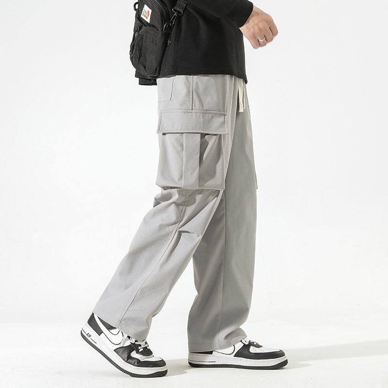 Straight Multi-pocket Casual Pants For Boys