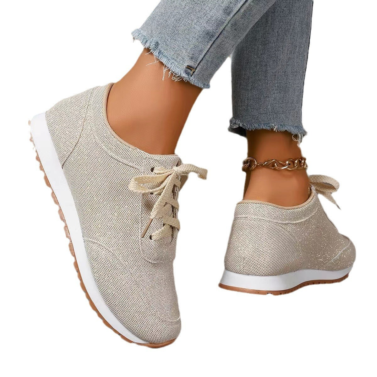 Women's Plus Size Solid Color Sports Leisure Cloth Shoes