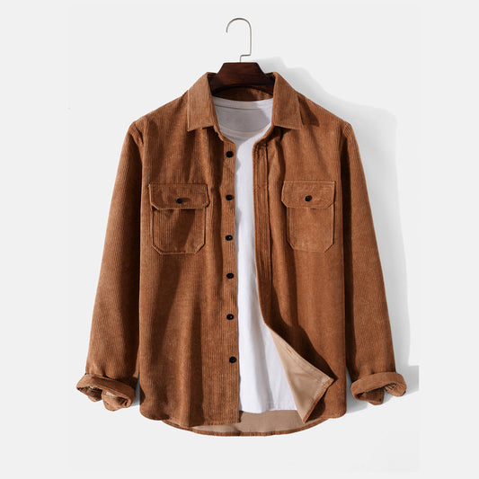 Versatile Corduroy Long Sleeve Shirt