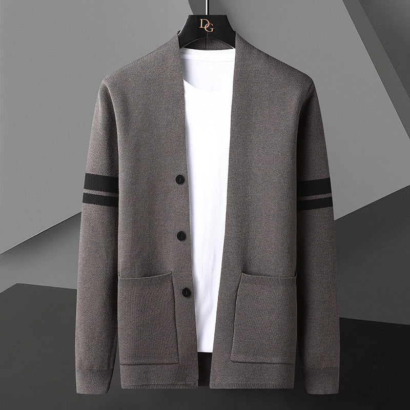 New Men's Outerwear Coat Cardigan Casual Knitted