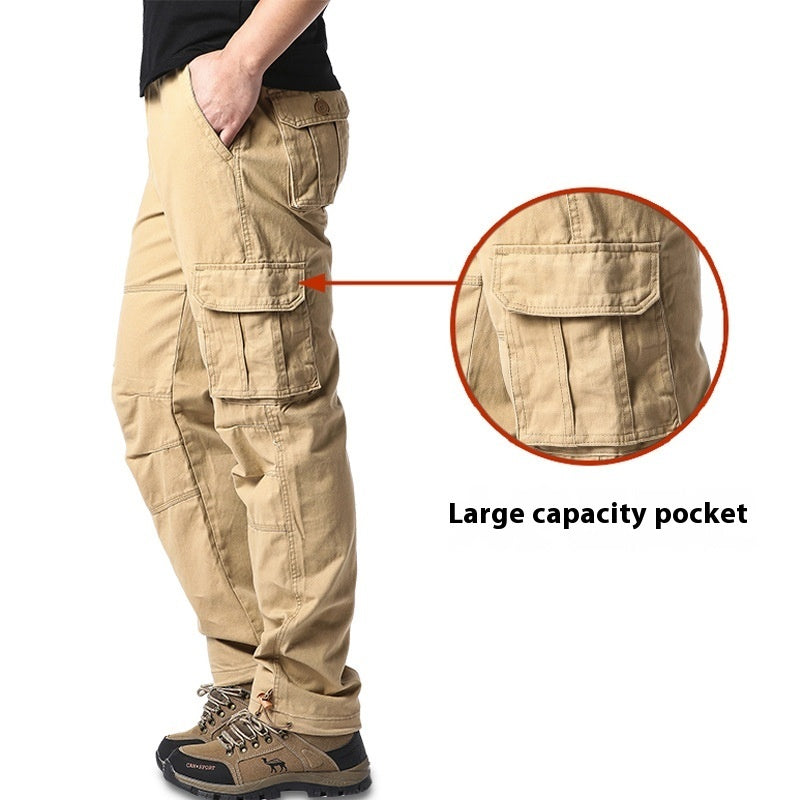 Cotton Multi-pocket Cargo Pants Men's Loose Wear-resistant Loose Outdoor Leisure