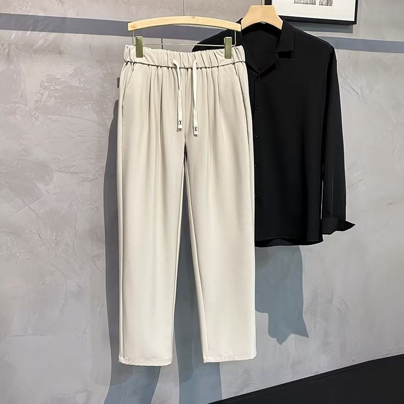 Loose Plus Size Drooping Straight Wide Leg Lightly Mature Men's Pants