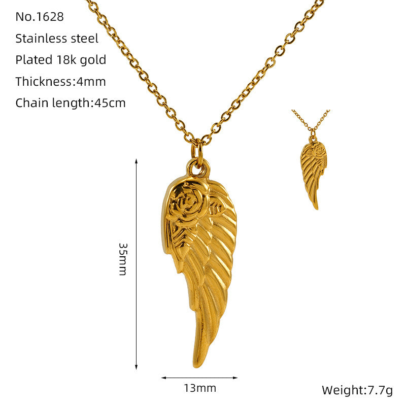 Rose Wings Necklace Fashion Titanium Steel